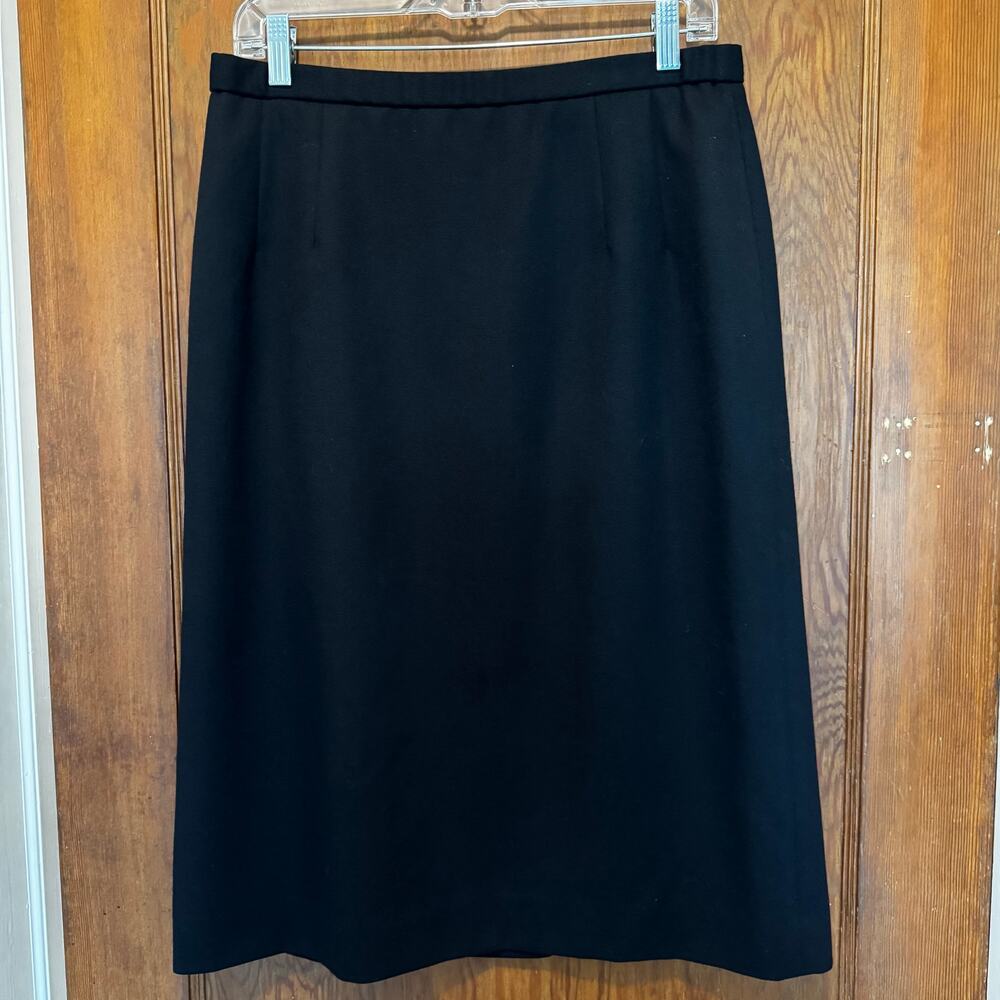 Pendleton Virgin Wool Black Straight‎ Skirt 12 Made in USA Corporate Workwear